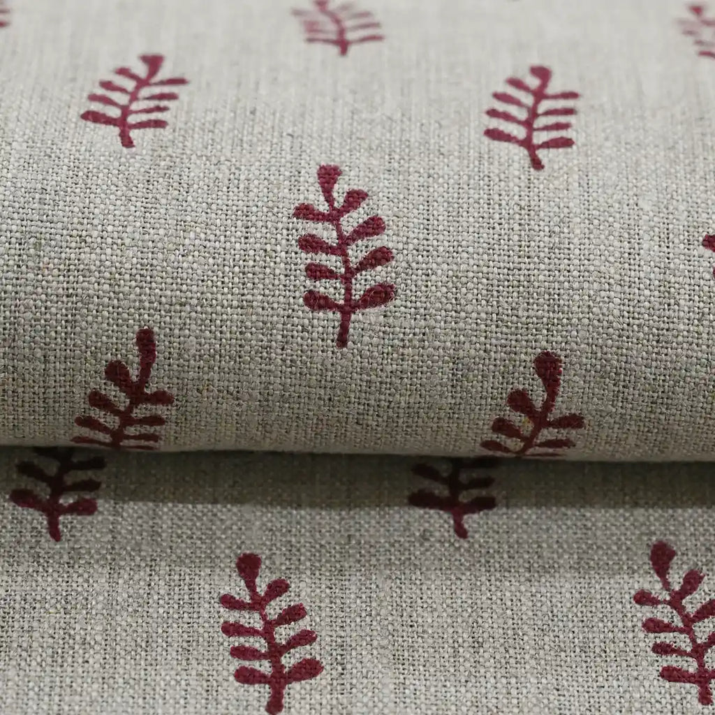 Ruth Block Printed Linen Fabric Linen Fabric