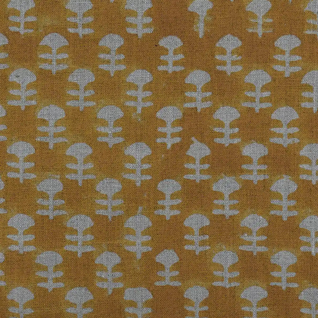 Edith Block Printed Linen Fabric Linen Fabric