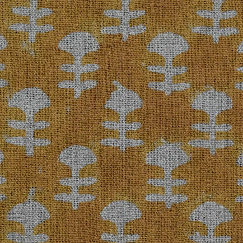 Edith Block Printed Linen Fabric Linen Fabric