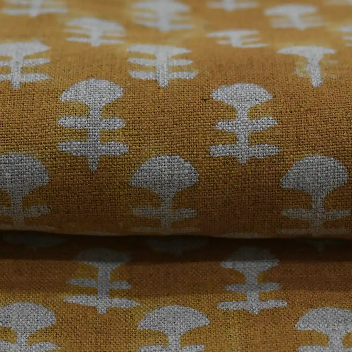 Edith Block Printed Linen Fabric Linen Fabric