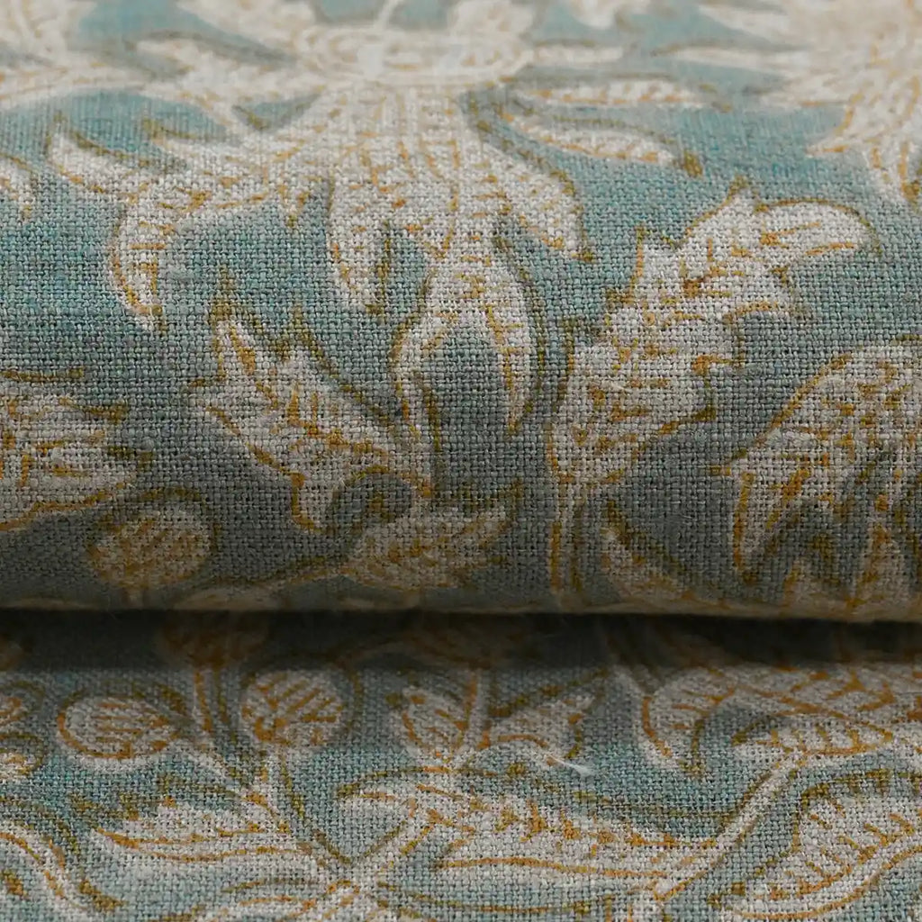 Malyn Handloom Block Print Linen Linen Fabric