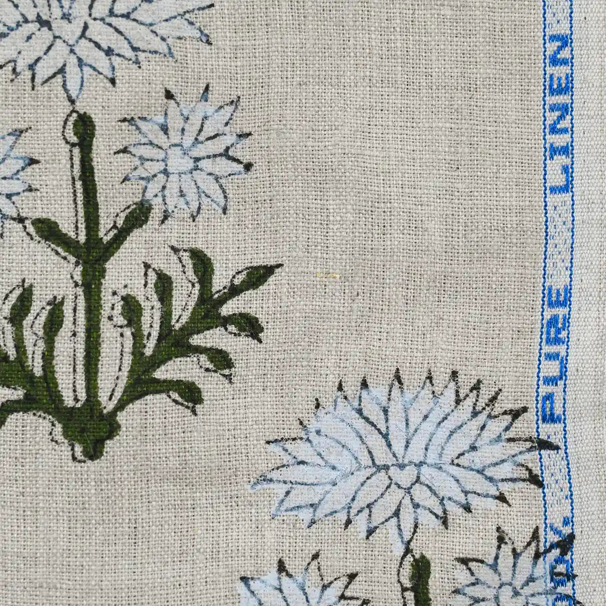Sylvia Hand Block Printed Linen Fabric Linen Fabric