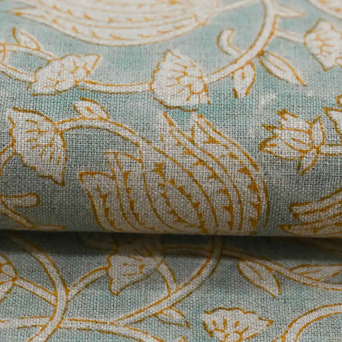 Vivienne Block Print Upholstery Linen Fabric