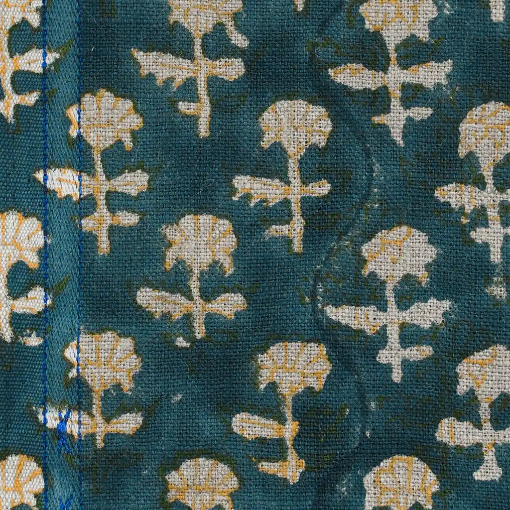 Iris Linen Block Print Linen Fabric