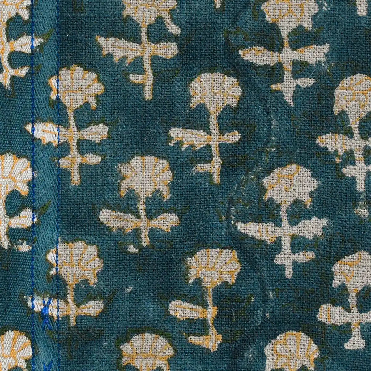 Iris Linen Block Print Linen Fabric