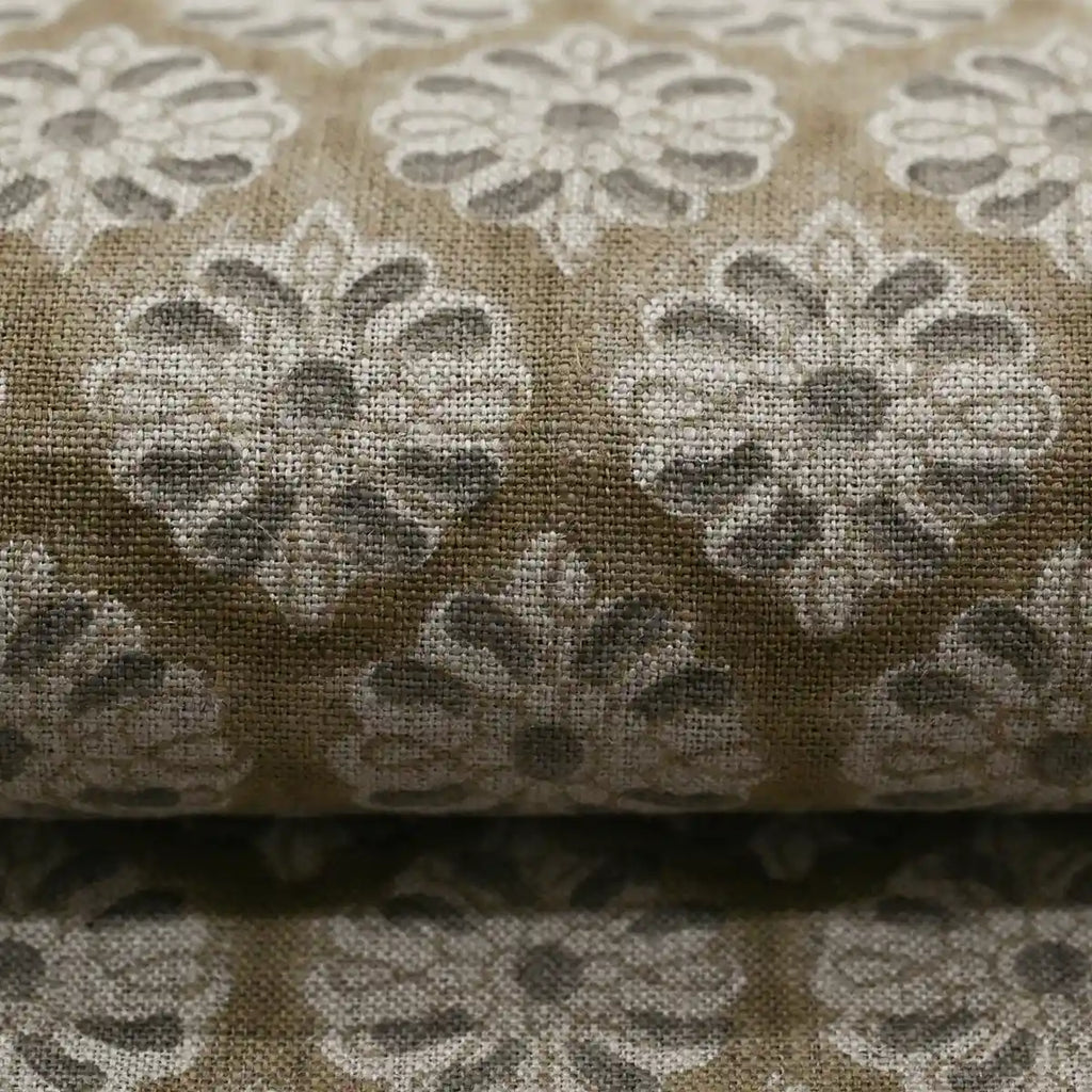 Jack Block Print Handloom Linen Linen Fabric