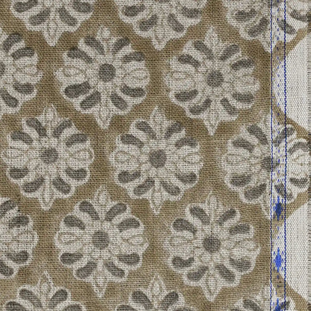 Jack Block Print Handloom Linen Linen Fabric