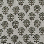 Sage Linen Block Print Fabric Yard Green Linen Fabric