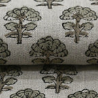 Sage Linen Block Print Fabric Linen Fabric