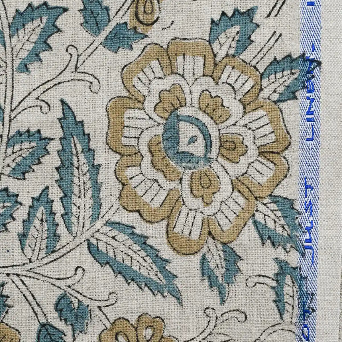 Cleo Block Print Linen Linen Fabric