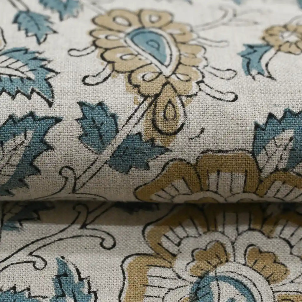 Cleo Block Print Linen Linen Fabric