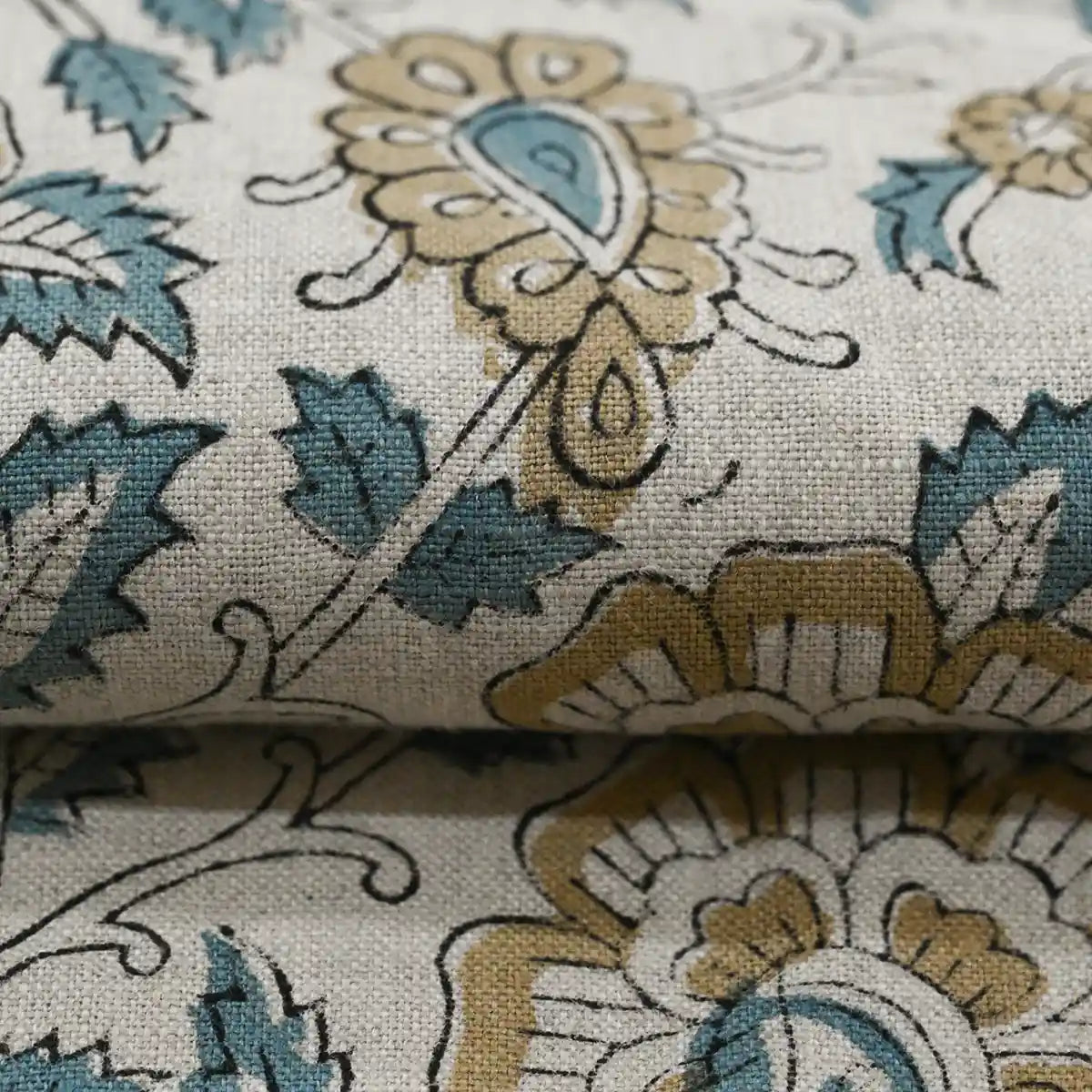 Cleo Block Print Linen Linen Fabric