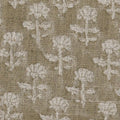 Iris Linen Block Print Swatch Dark Brown Linen Fabric