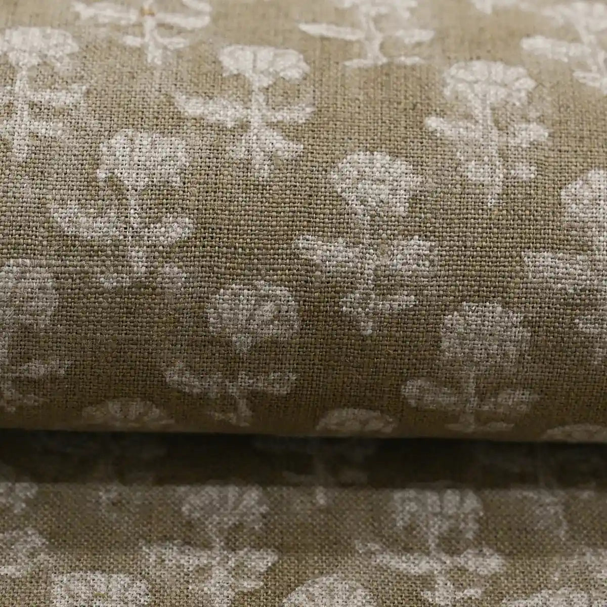 Iris Linen Block Print Linen Fabric