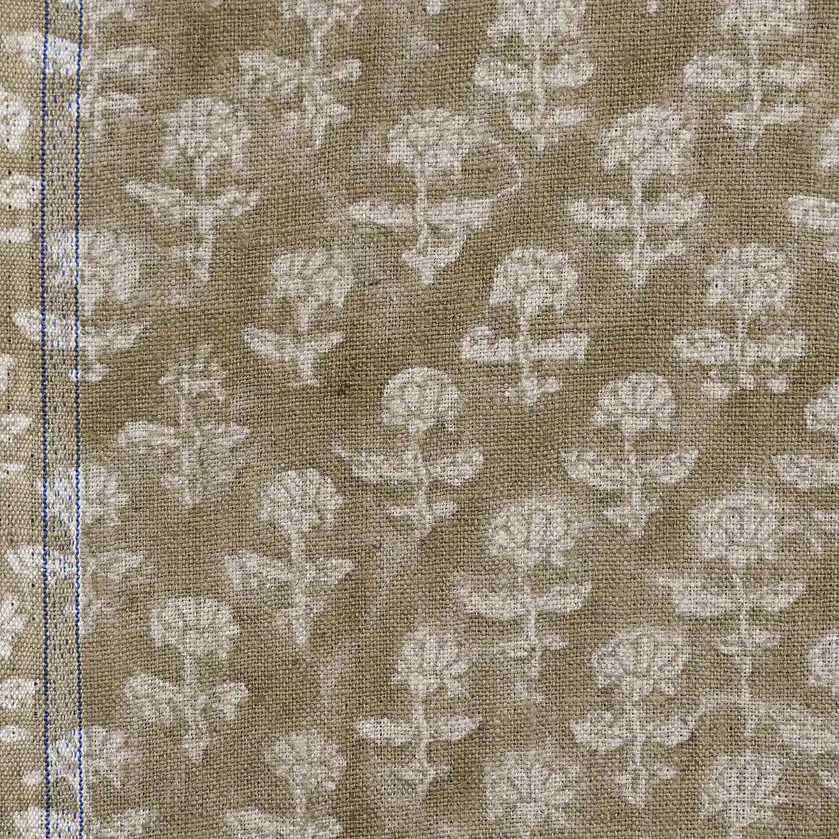 Iris Linen Block Print Linen Fabric