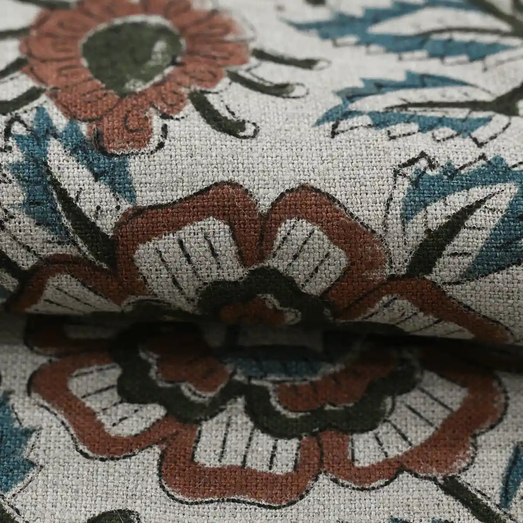 Cleo Block Print Linen Linen Fabric