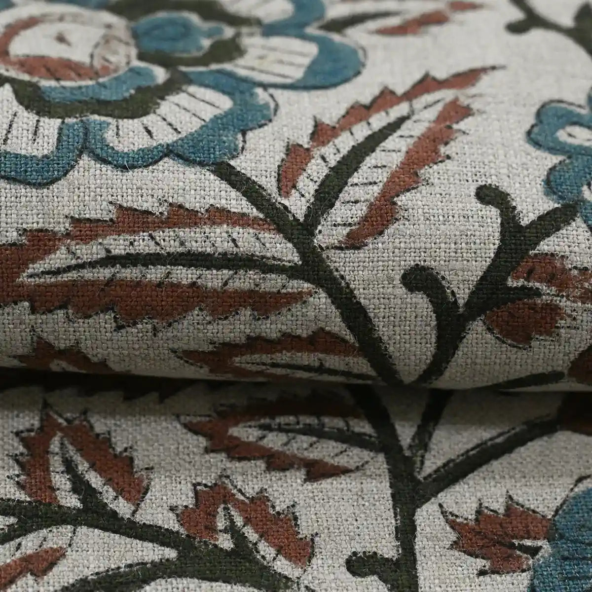 Cleo Block Print Linen Linen Fabric