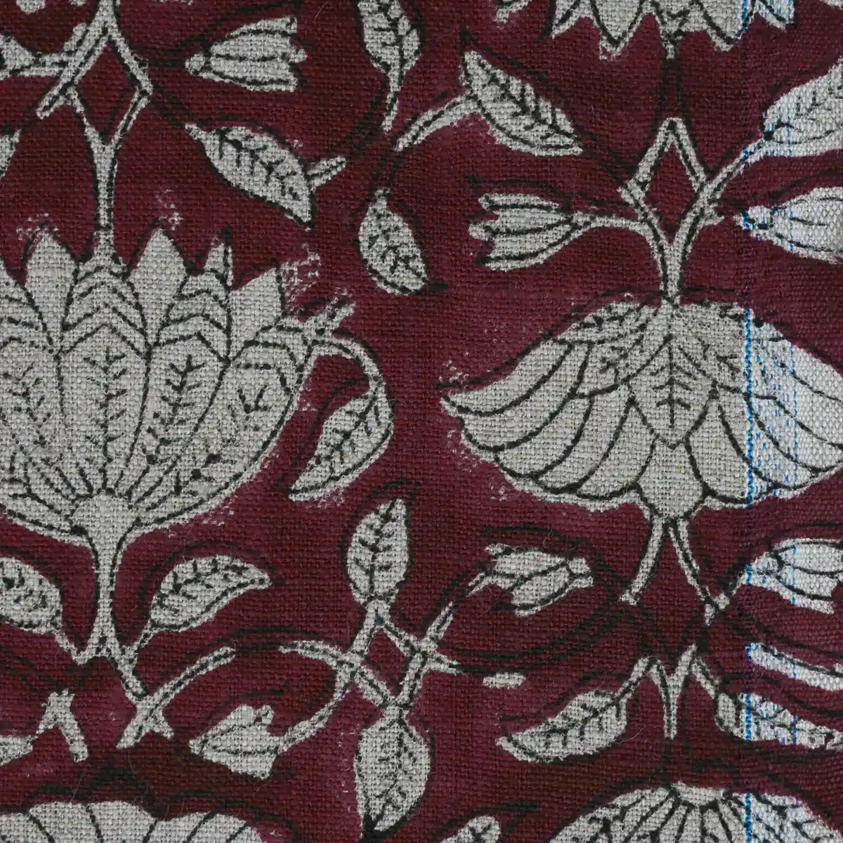 Tulip Flower Block Print Upholstery Fabric Linen Fabric