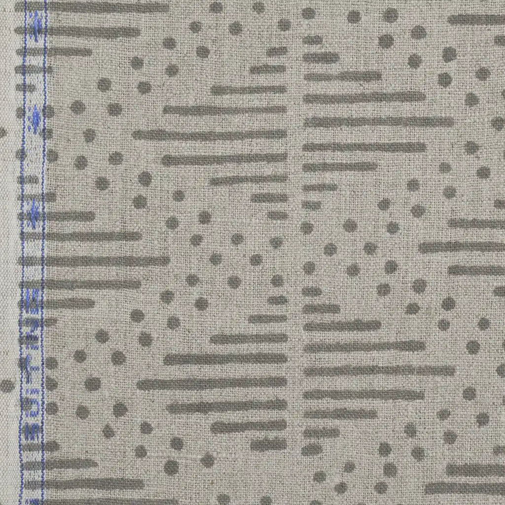 Zig-Zag Hand Block Print Designer Floral Fabric Linen Fabric