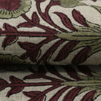Marigold Hand Block Printed Linen Linen Fabric