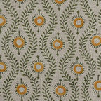 Daniel Handloom Linen Fabric for Upholstery Yard Warm White and Fern Linen Fabric