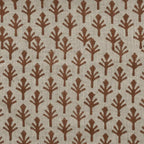 Lena Printed Linen Fabric Yard Brown Linen Fabric