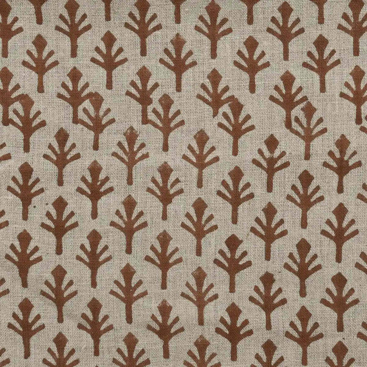 Lena Printed Linen Fabric Yard Brown Linen Fabric