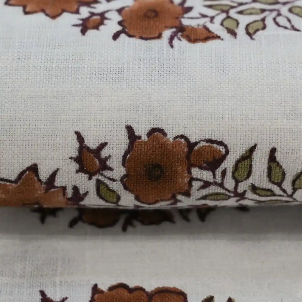 Skye Block Print Linen Linen Fabric