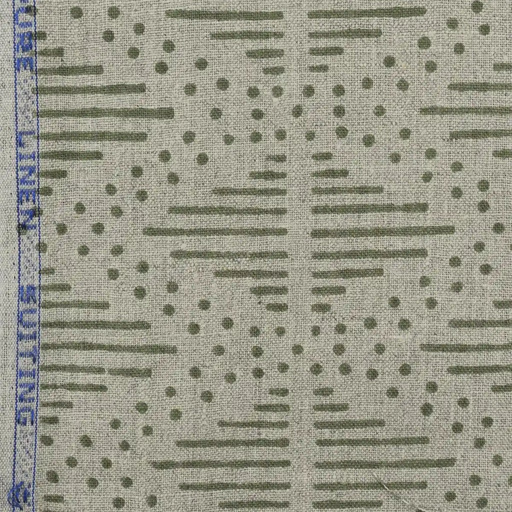 Zig-Zag Hand Block Print Designer Floral Fabric Linen Fabric