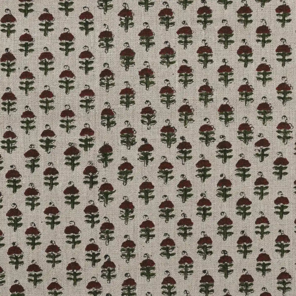 Vibby Hand Block Print Linen Upholstery Fabric Yard Linen Fabric