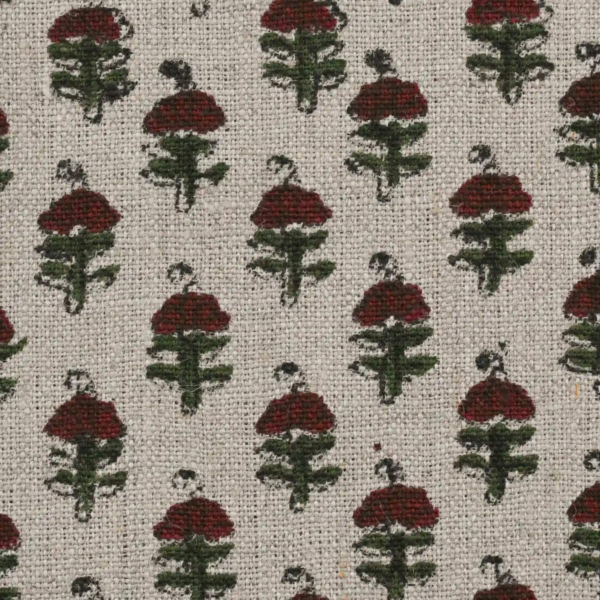 Vibby Hand Block Print Linen Upholstery Fabric Swatch Linen Fabric