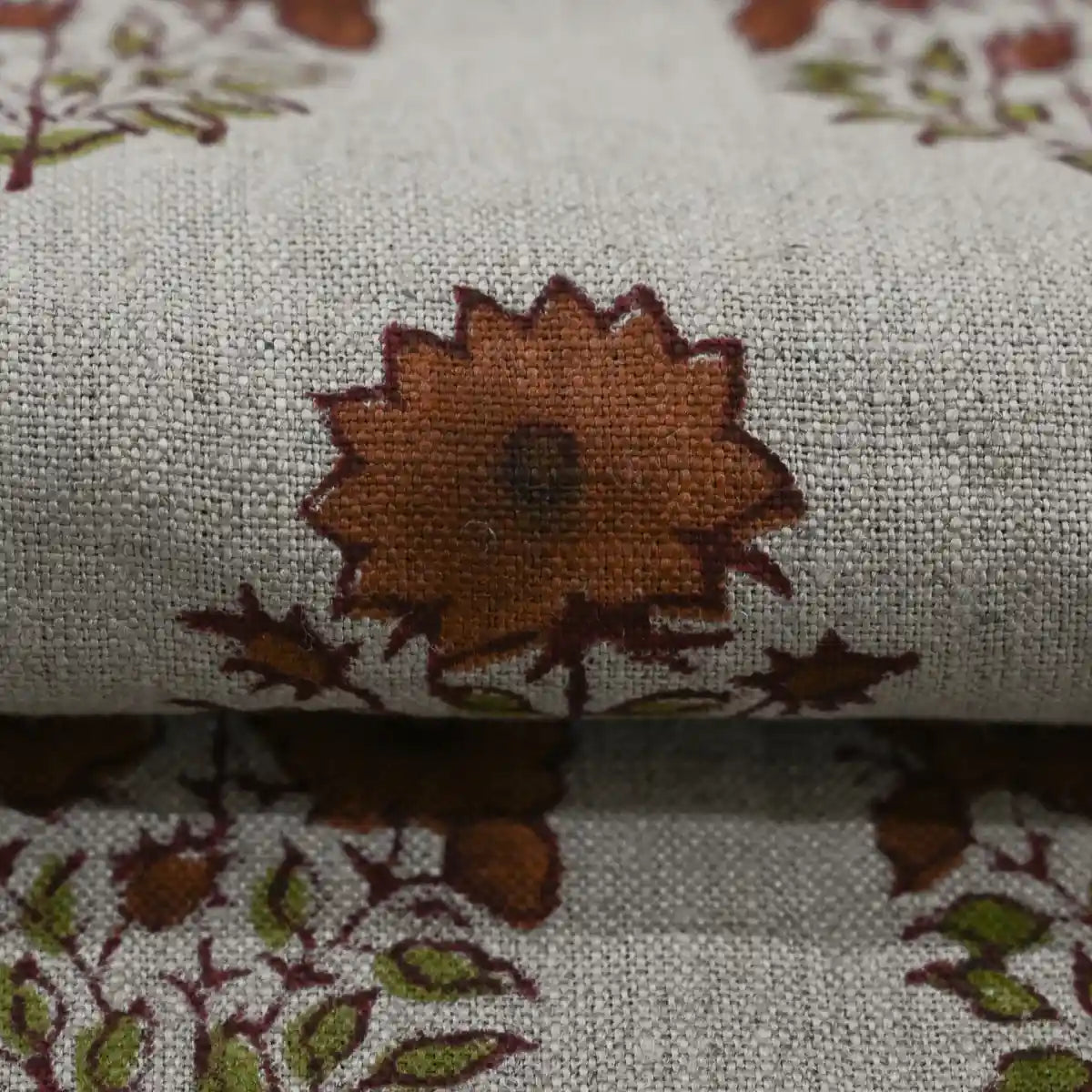 Skye Block Print Linen Linen Fabric
