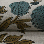 Lily Hand Printed Linen Fabric Linen Fabric
