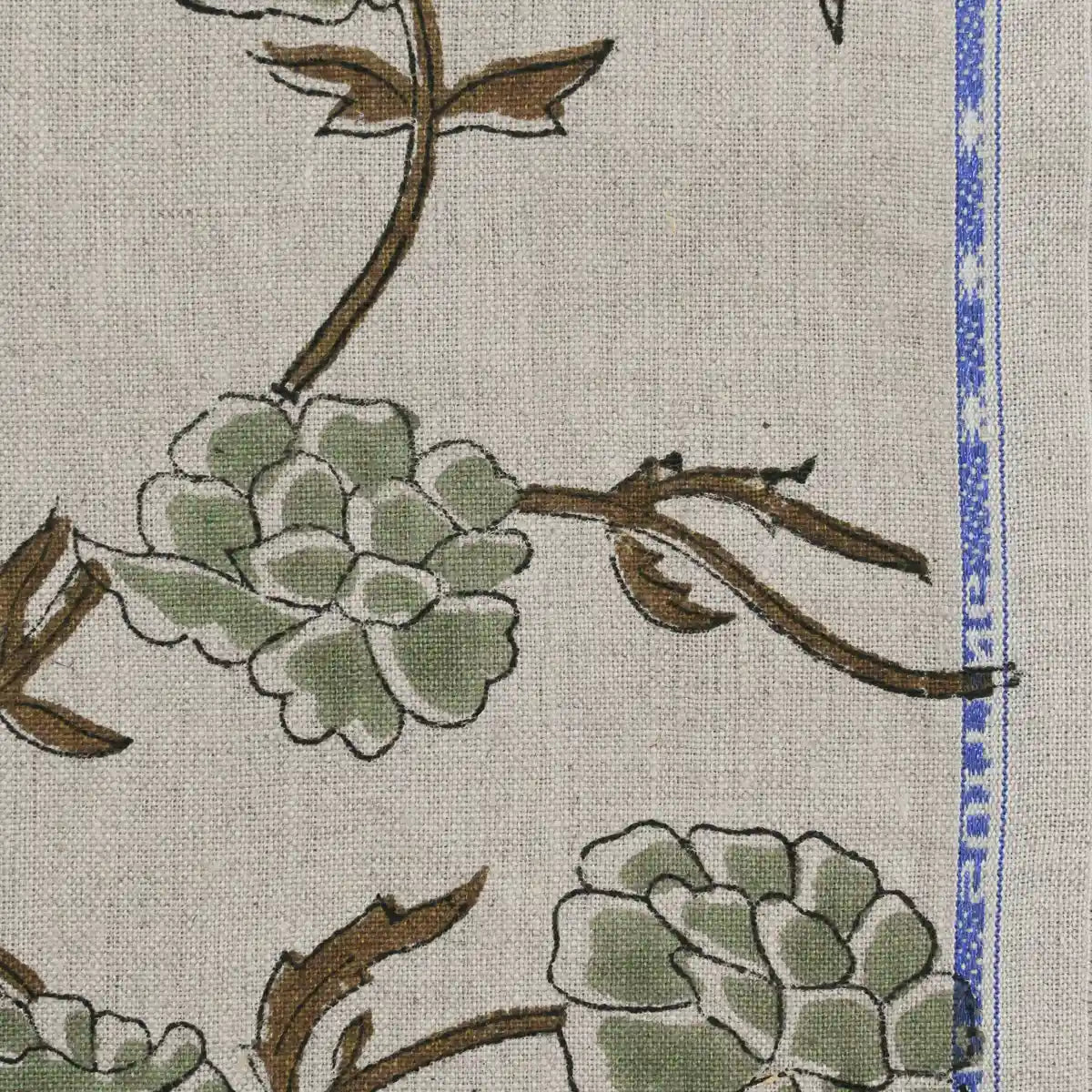 Edward Indian Hand Block Print Linen Fabric Linen Fabric