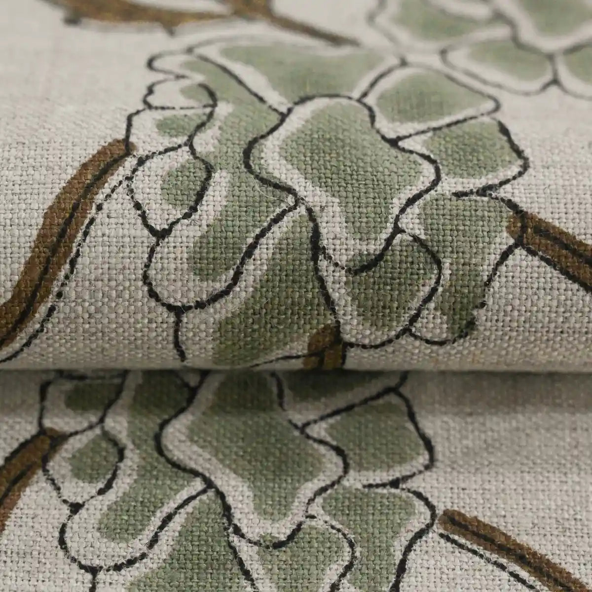 Edward Indian Hand Block Print Linen Fabric Linen Fabric