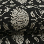 Tulip Flower Block Print Upholstery Fabric Linen Fabric