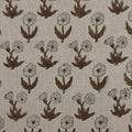Madison Premium Hand Block Printed Linen Yard Natural Linen and Saddle Brown Linen Fabric