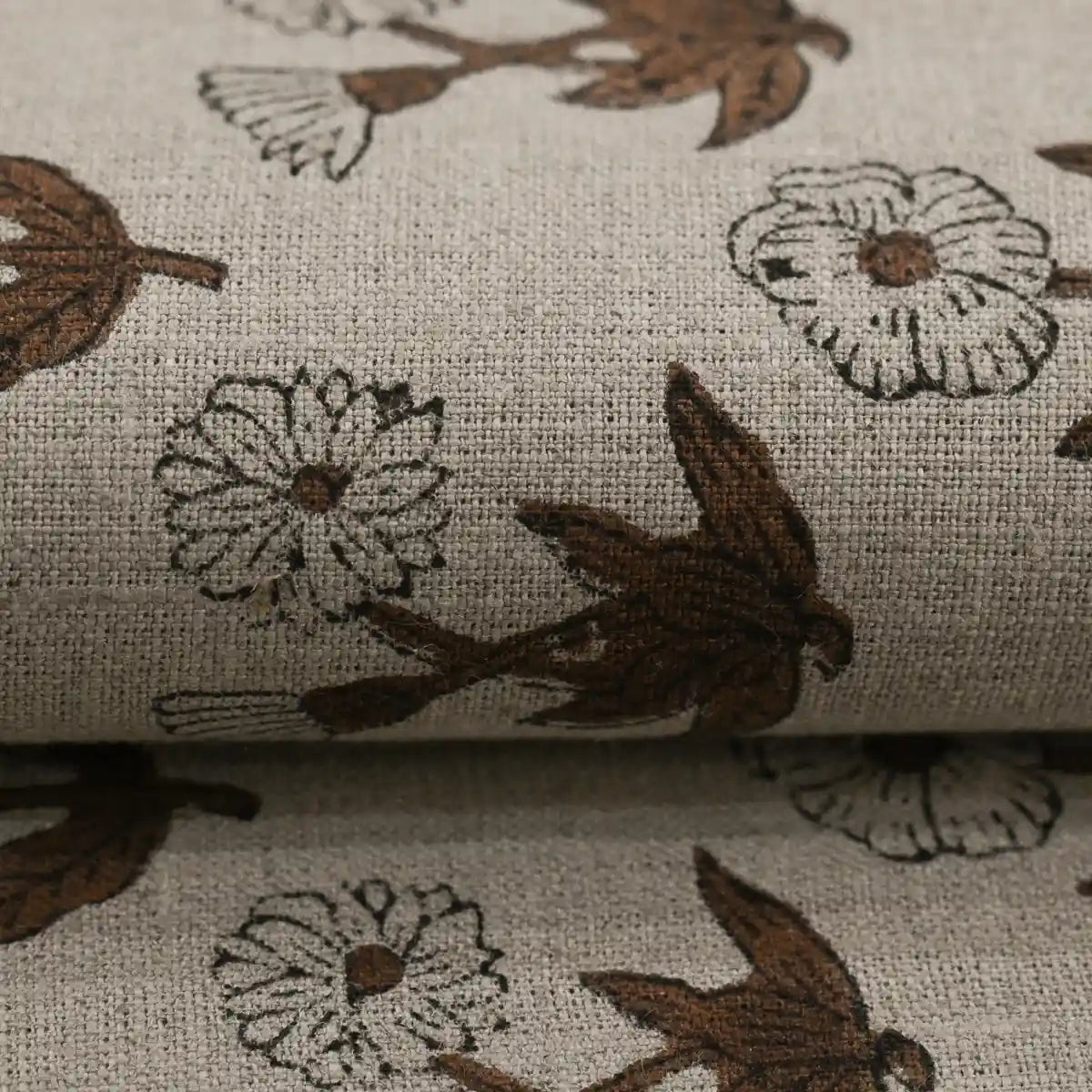 Madison Premium Hand Block Printed Linen Linen Fabric