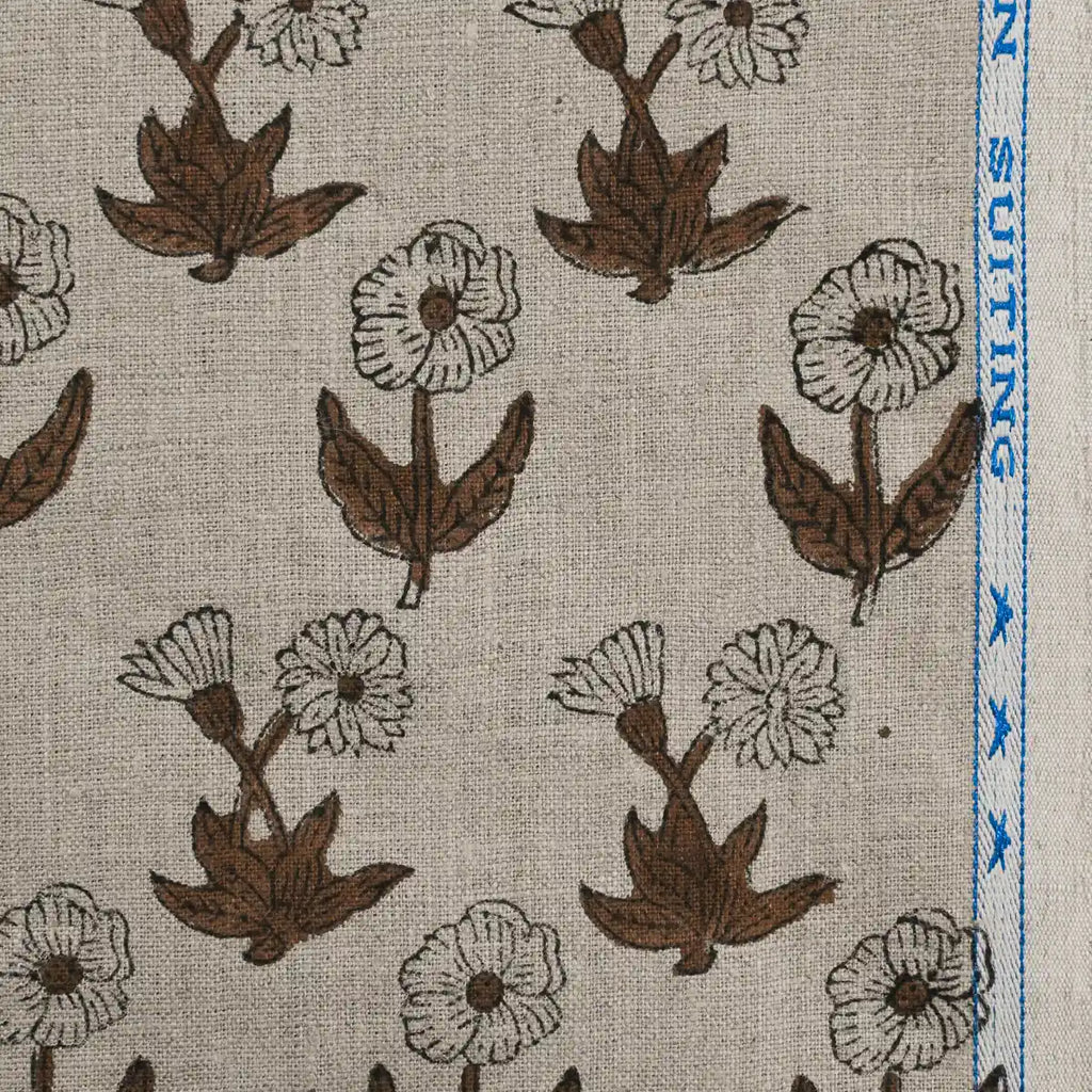 Madison Premium Hand Block Printed Linen Linen Fabric