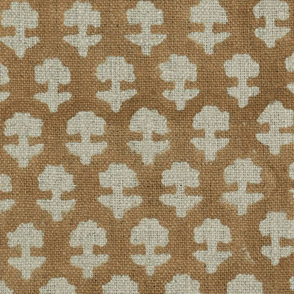 Riley Block Printed Linen Upholstery Fabric Swatch Kashish Linen Fabric