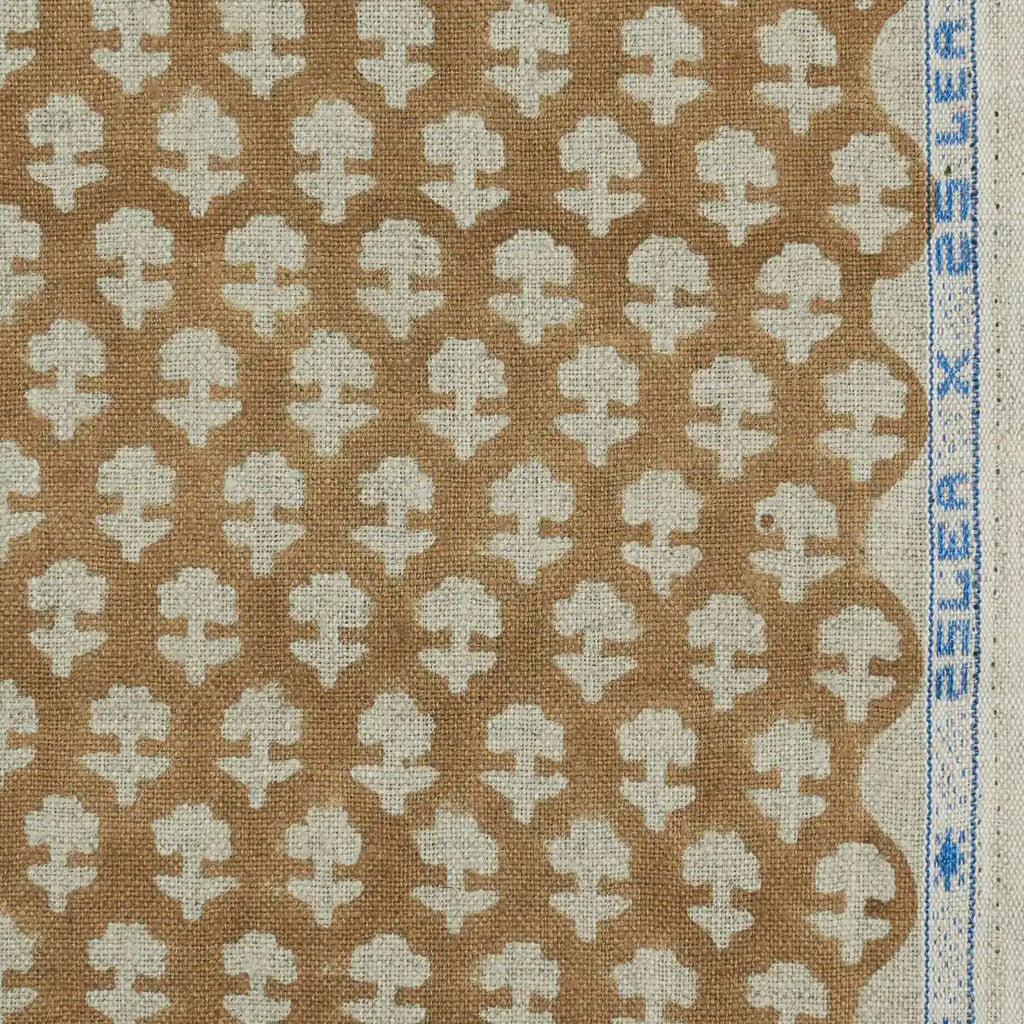 Riley Block Printed Linen Upholstery Fabric Linen Fabric
