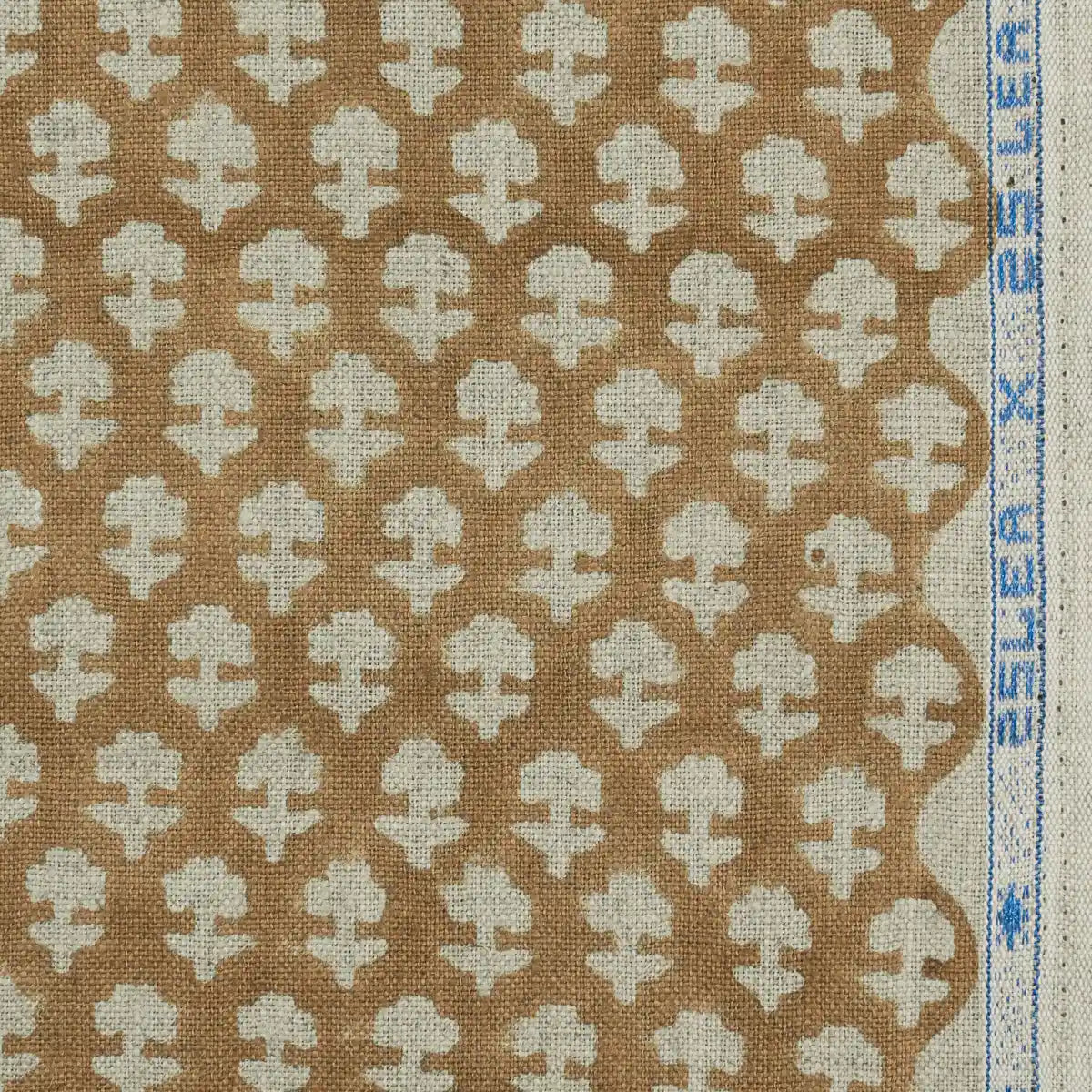 Riley Block Printed Linen Upholstery Fabric Linen Fabric