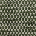 Riley Block Printed Linen Upholstery Fabric Yard Forest Green Linen Fabric