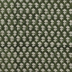 Riley Block Printed Linen Upholstery Fabric Yard Forest Green Linen Fabric