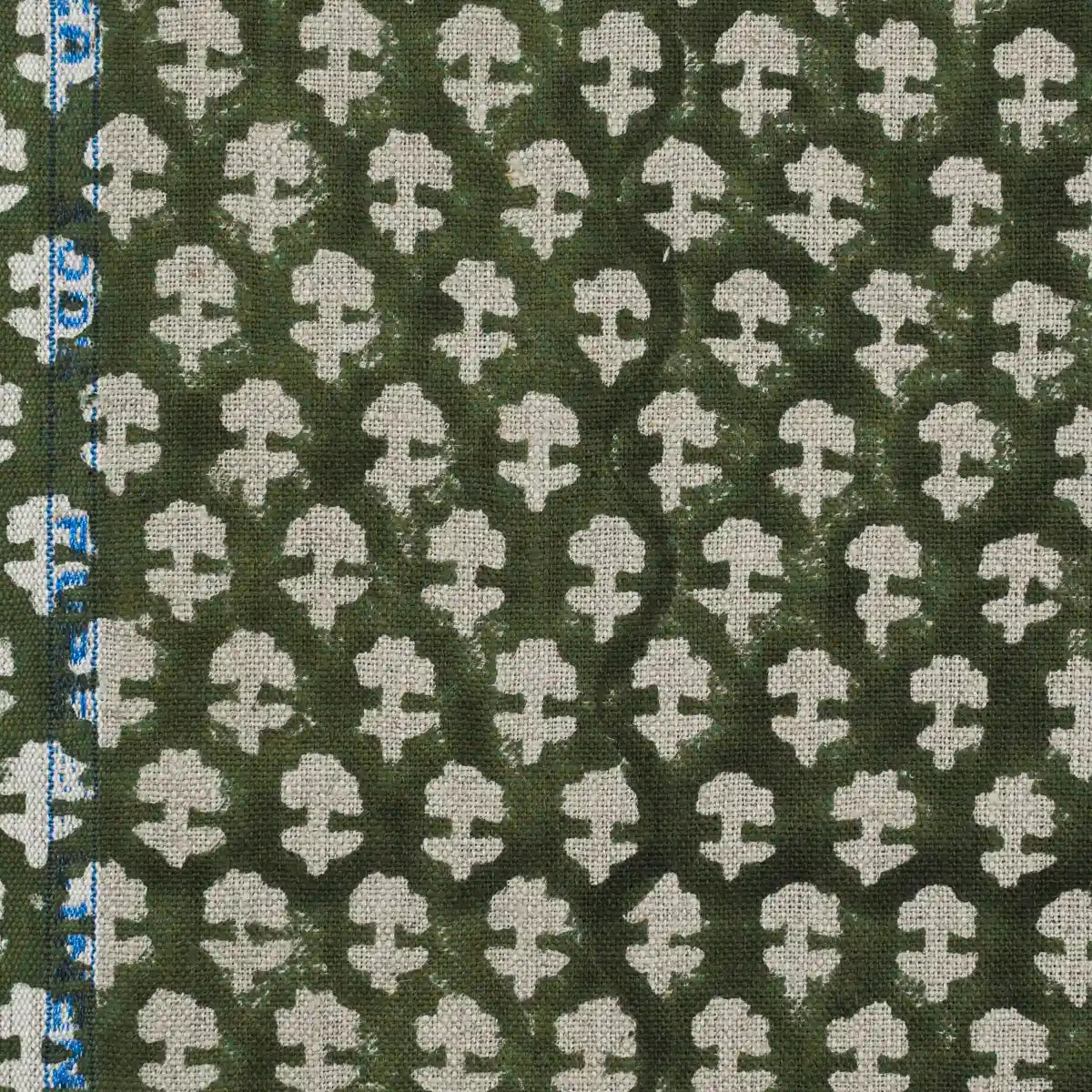 Riley Block Printed Linen Upholstery Fabric Linen Fabric