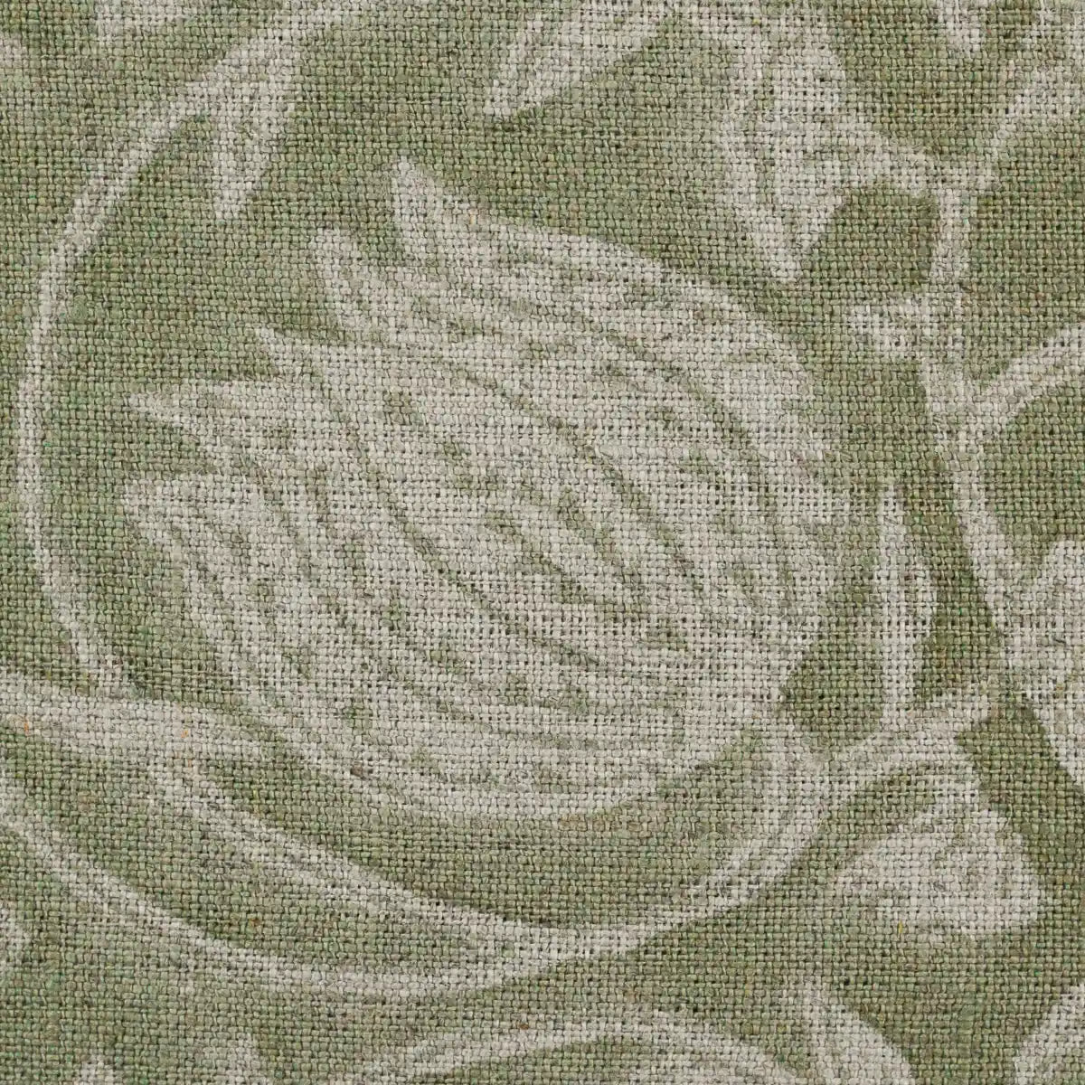 Abigail Block Print Upholstery Linen Fabric Swatch Warm White Linen Fabric