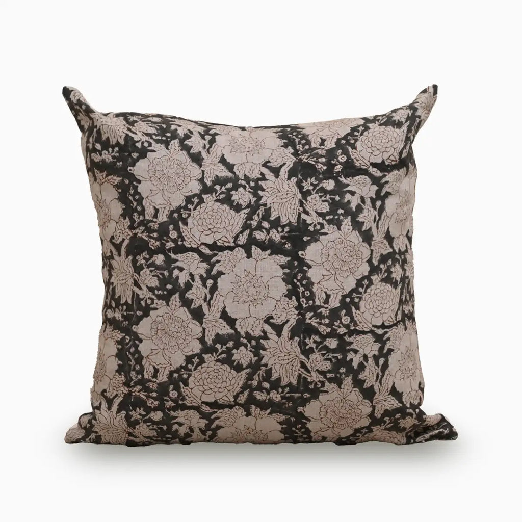 Clark Botanical Print Ash Gray Pillow Cover Pillow Covers