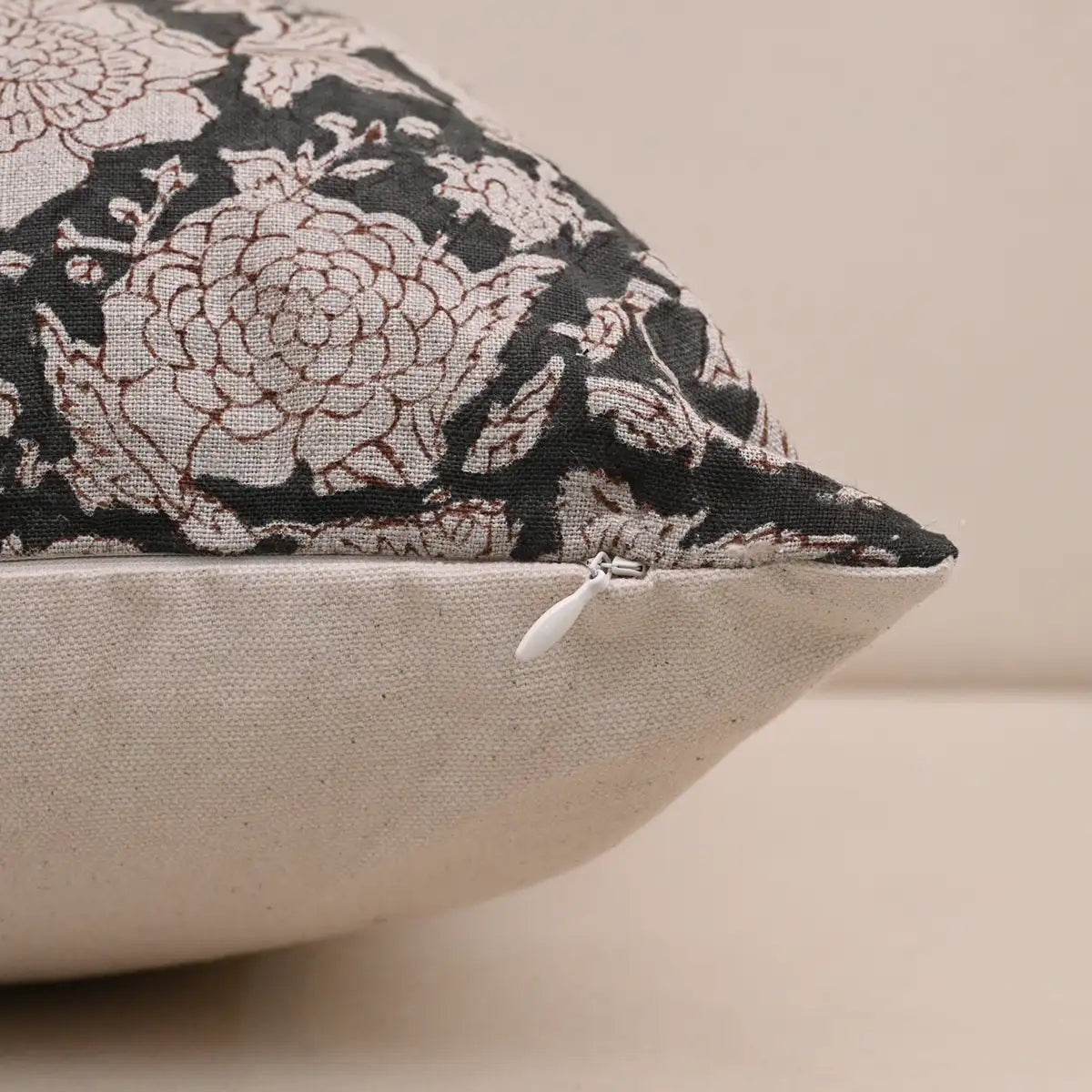 Clark Botanical Print Ash Gray Pillow Cover Pillow Covers