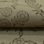 Ochre Bloom Linen Fabric Linen Fabric