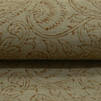 Floral Imprints Washed Tan Linen Fabric Linen Fabric